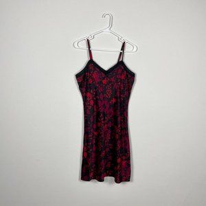 Apt 9 Intimates Silky Black PinkFloral Slip Size S